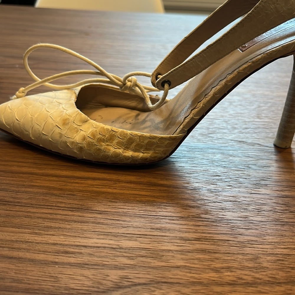 Reed Krakoff Python Tie Front Size 38/8 Heels - image 4